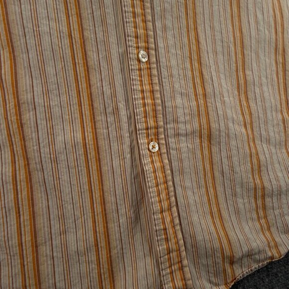 Sean John Button Up Shirt Men Long Sleeve Orange Striped 2XL Cotton Hip Hip Logo - Picture 11 of 16